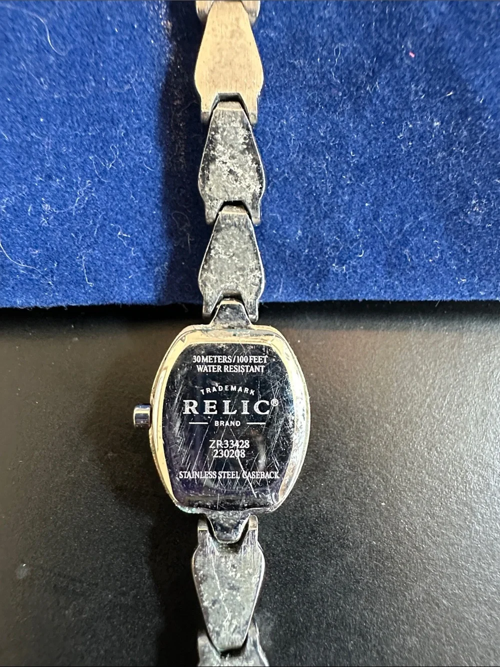 Relic Silver Bracelet Watch with Purple Dial